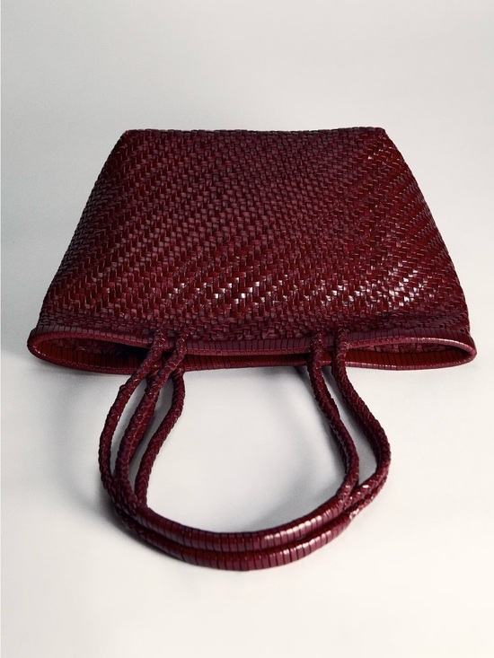 Mango Handbags - Mango Braided Genuine Leather Bag